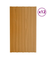 Panneaux de toiture 12 pcs acier galvanisé naturel 80x45 cm | Mobilier & Déco