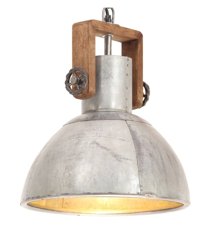 Lampe suspendue industrielle 25 W Argenté Rond 30 cm E27 | Mobilier & Déco