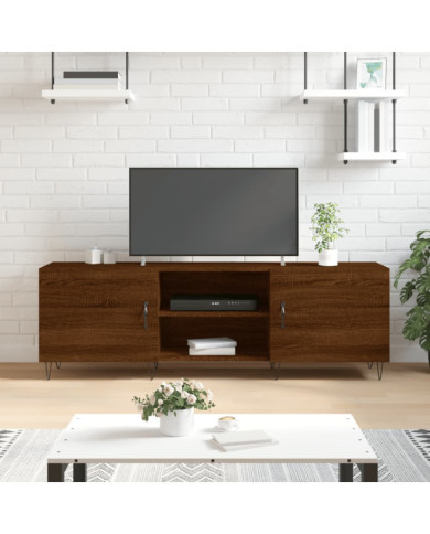 Meuble TV chêne marron 150x30x50 cm bois d'ingénierie | Mobilier & Déco