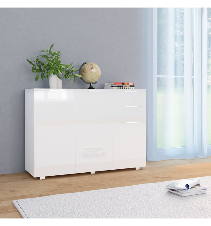 Buffet Blanc brillant 107x35x80,5 cm | Mobilier & Déco