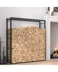Portant de bois de chauffage Noir mat 110x28x116 cm Acier | Mobilier & Déco