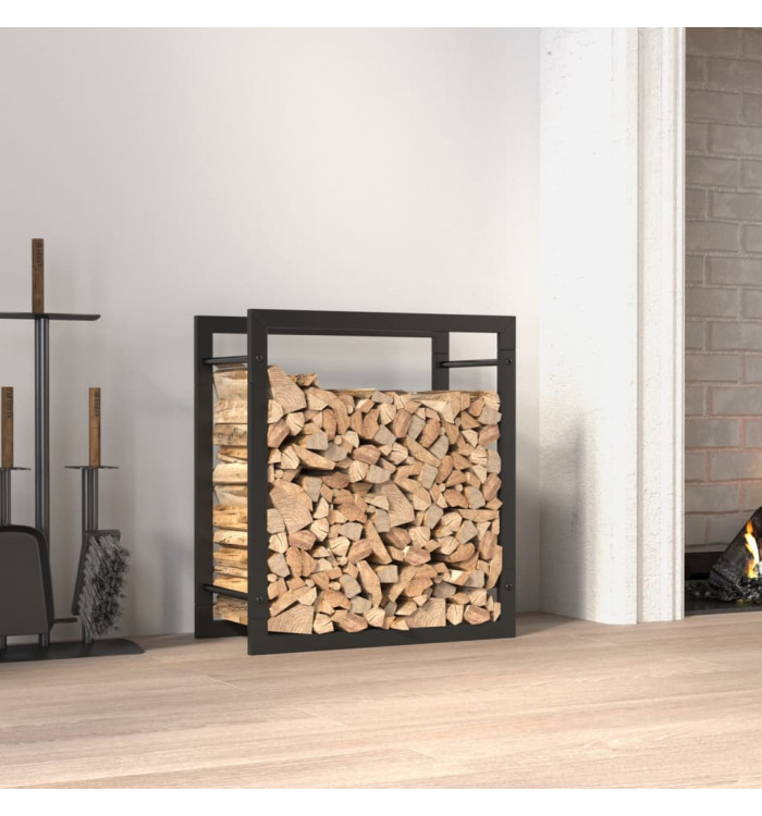 Portant de bois de chauffage Noir mat 50x28x56 cm Acier | Mobilier & Déco