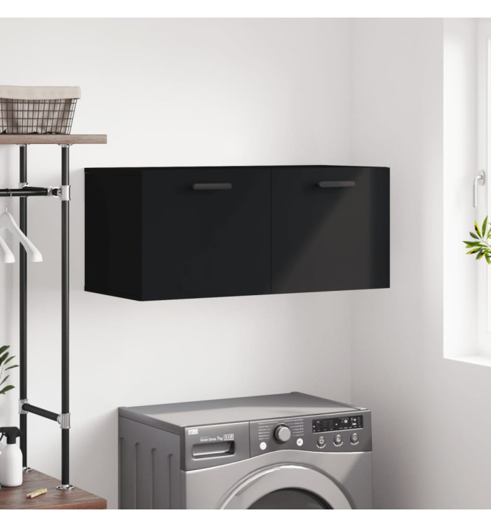 Armoire murale noir 80x36,5x35 cm bois d'ingénierie | Mobilier & Déco