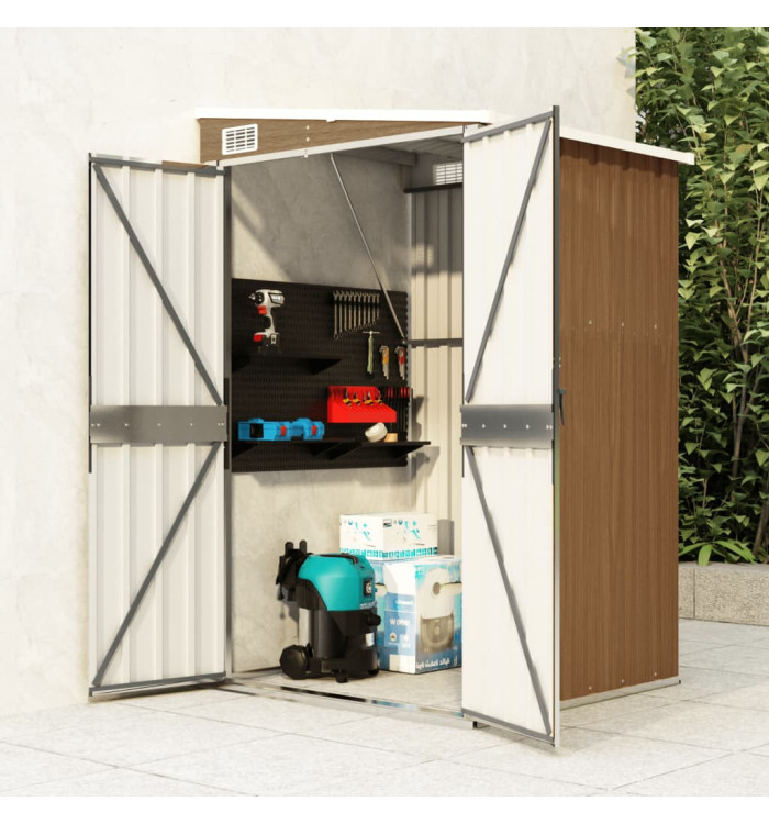 Remise de jardin murale Marron 118x100x178 cm Acier galvanisé | Mobilier & Déco