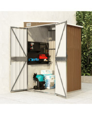 Remise de jardin murale Marron 118x100x178 cm Acier galvanisé | Mobilier & Déco