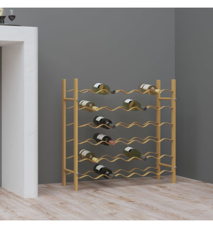 Casier à bouteilles pour 36 bouteilles Doré Métal | Mobilier & Déco