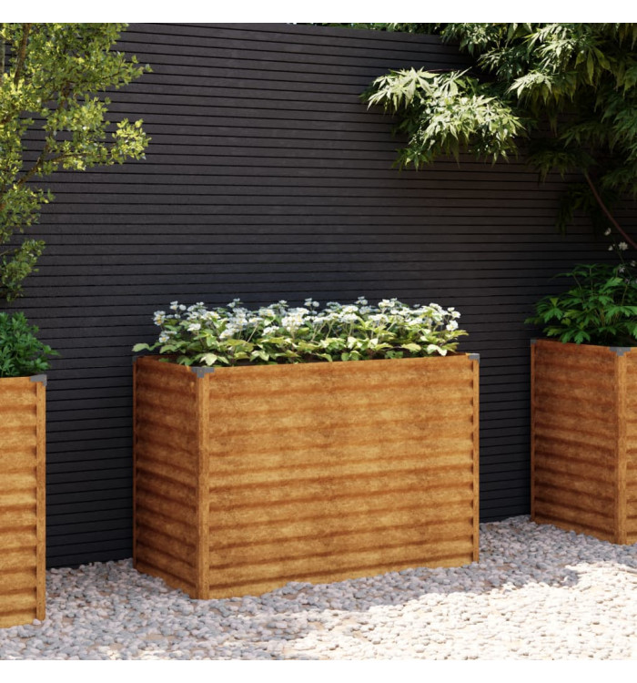 Lit surélevé de jardin 100x50x69 cm acier corten | Mobilier & Déco