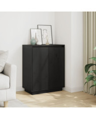 Buffet Noir 60x34x75 cm Bois massif de pin | Mobilier & Déco