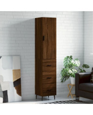 Buffet haut Chêne marron 34,5x34x180 cm Bois d'ingénierie | Mobilier & Déco