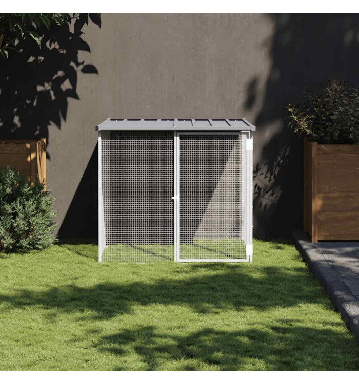 Poulailler avec toit gris clair 103x98x90 cm acier galvanisé | Mobilier & Déco
