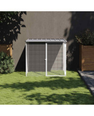 Poulailler avec toit gris clair 103x98x90 cm acier galvanisé | Mobilier & Déco