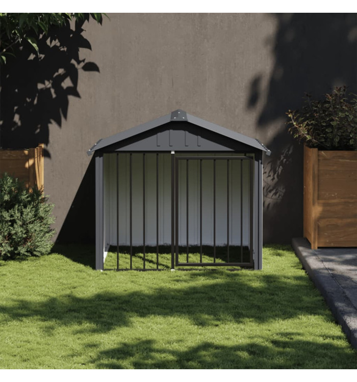 Niche pour chien avec toit noir 117x103x102 cm acier galvanisé | Mobilier & Déco