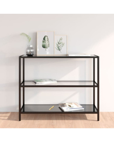 Étagère transparent et noir 100x36x90 cm verre trempé | Mobilier & Déco