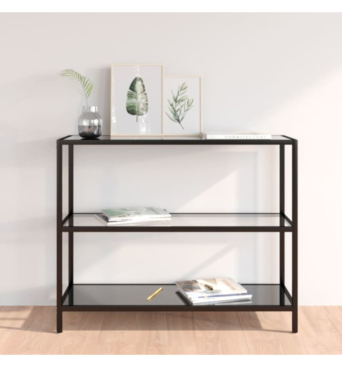 Étagère transparent et noir 100x36x90 cm verre trempé | Mobilier & Déco