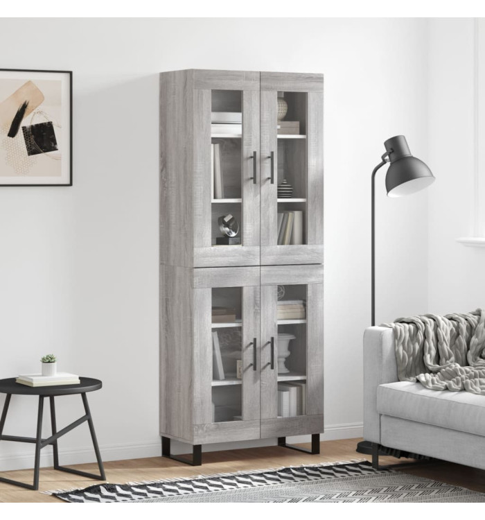 Buffet haut Sonoma gris 69,5x34x180 cm Bois d'ingénierie | Mobilier & Déco