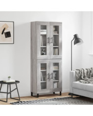 Buffet haut Sonoma gris 69,5x34x180 cm Bois d'ingénierie | Mobilier & Déco