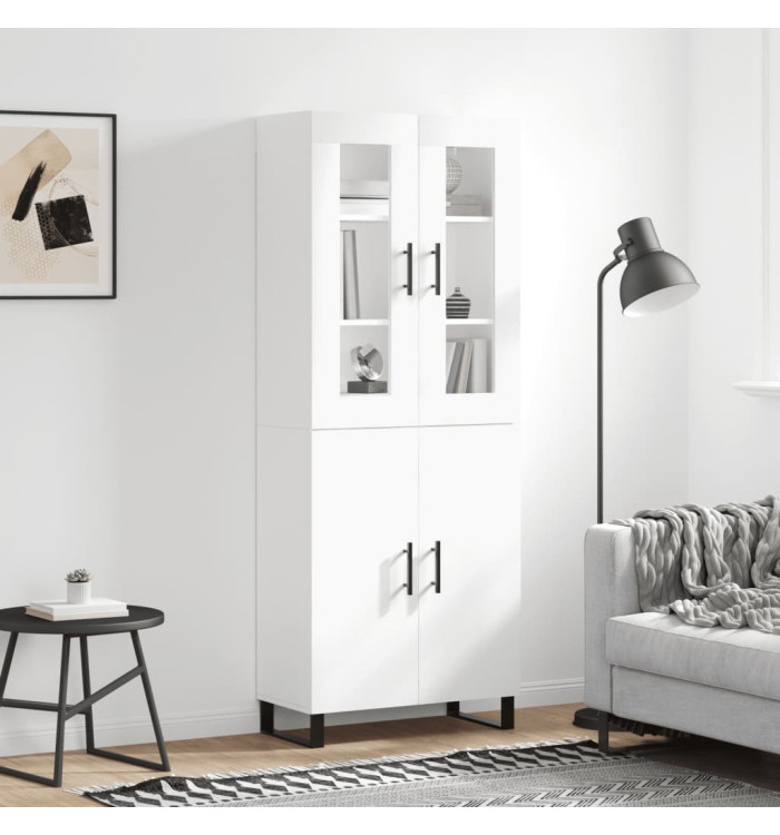 Buffet haut Blanc 69,5x34x180 cm Bois d'ingénierie | Mobilier & Déco
