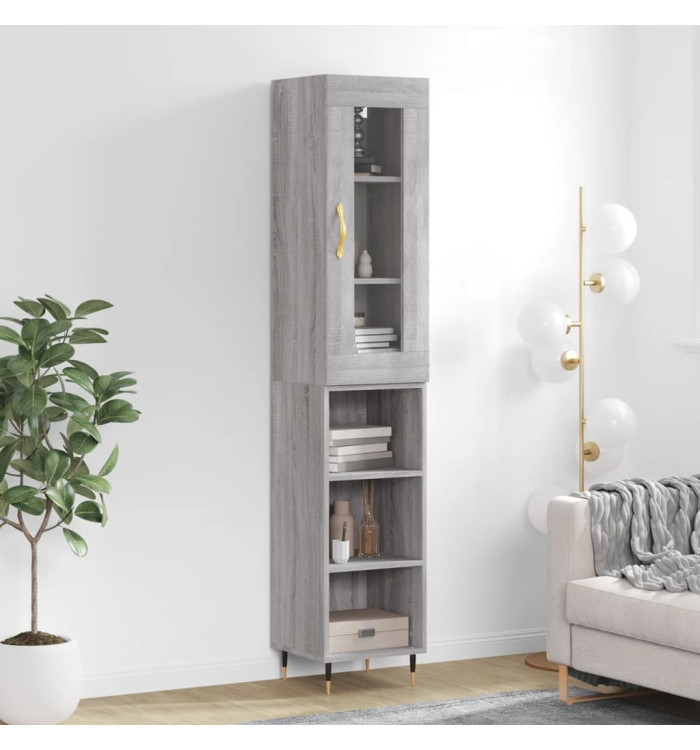 Buffet haut Sonoma gris 34,5x34x180 cm Bois d'ingénierie | Mobilier & Déco