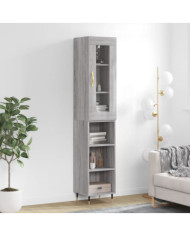 Buffet haut Sonoma gris 34,5x34x180 cm Bois d'ingénierie | Mobilier & Déco