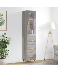 Buffet haut Sonoma gris 34,5x34x180 cm Bois d'ingénierie | Mobilier & Déco