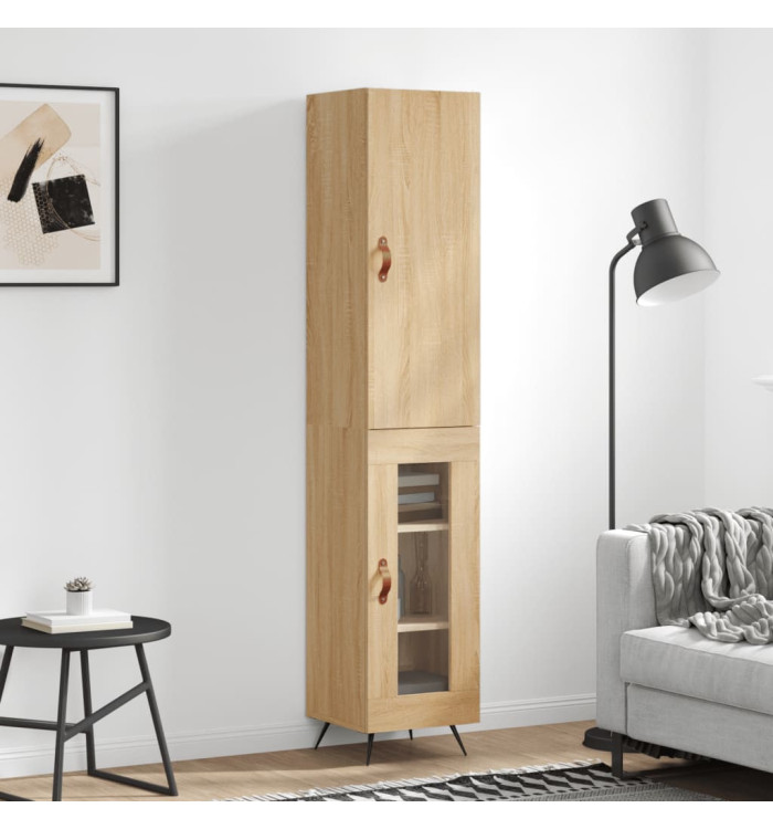 Buffet haut Chêne sonoma 34,5x34x180 cm Bois d'ingénierie | Mobilier & Déco