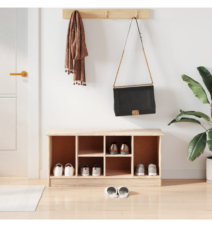 Banc à chaussures ALTA 100x35x45 cm bois massif de pin | Mobilier & Déco
