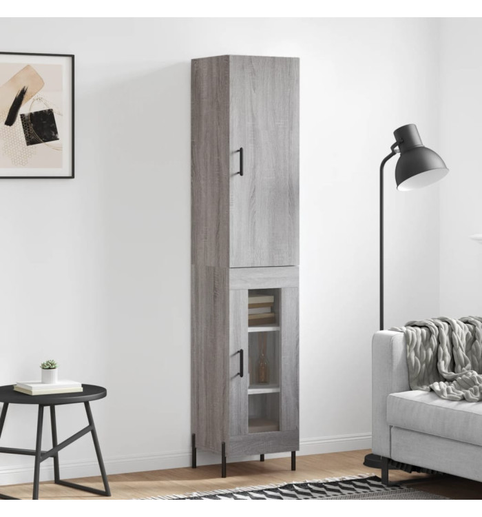 Buffet haut Sonoma gris 34,5x34x180 cm Bois d'ingénierie | Mobilier & Déco