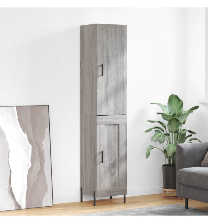 Buffet haut Sonoma gris 34,5x34x180 cm Bois d'ingénierie | Mobilier & Déco