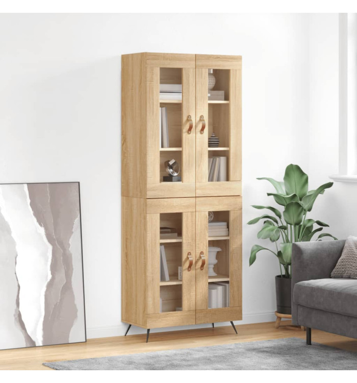 Buffet haut Chêne sonoma 69,5x34x180 cm Bois d'ingénierie | Mobilier & Déco