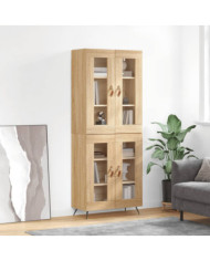 Buffet haut Chêne sonoma 69,5x34x180 cm Bois d'ingénierie | Mobilier & Déco