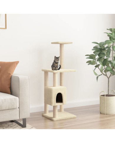 Arbre à chat avec griffoirs en sisal Crème 104 cm | Mobilier & Déco