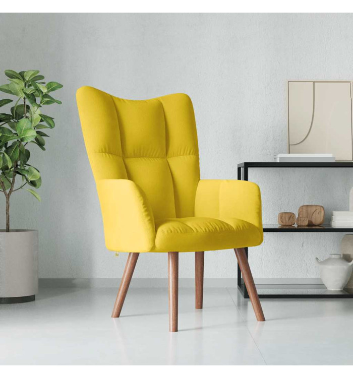 Chaise de relaxation Jaune moutarde Velours | Mobilier & Déco