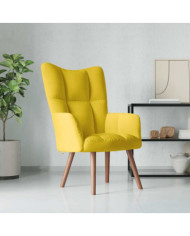 Chaise de relaxation Jaune moutarde Velours | Mobilier & Déco
