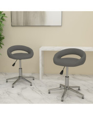 Chaises pivotantes à manger lot de 2 gris similicuir | Mobilier & Déco