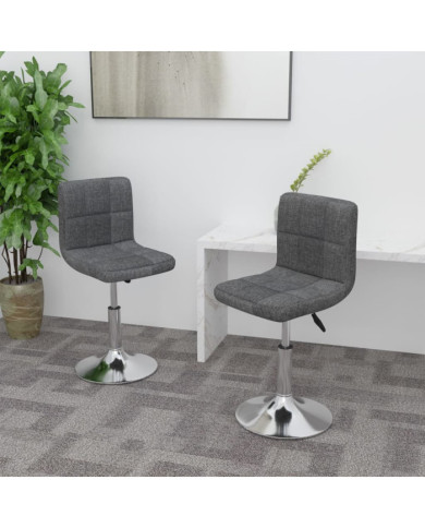 Chaises pivotantes à manger lot de 2 gris foncé tissu | Mobilier & Déco