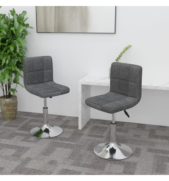Chaises pivotantes à manger lot de 2 gris foncé tissu | Mobilier & Déco