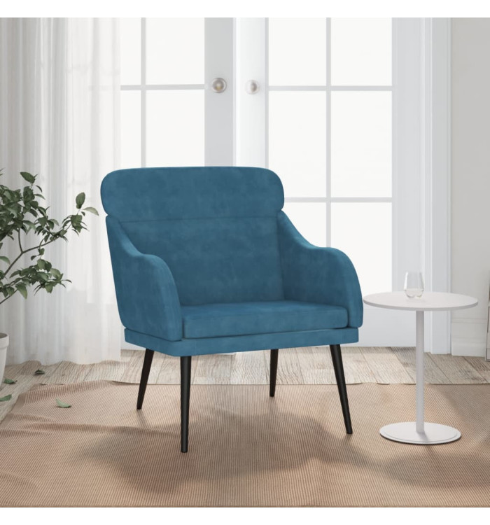 Fauteuil Bleu 63x76x80 cm Velours | Mobilier & Déco
