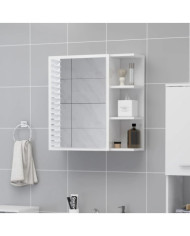 Armoire à miroir salle de bain Blanc brillant Bois d’ingénierie | Mobilier & Déco