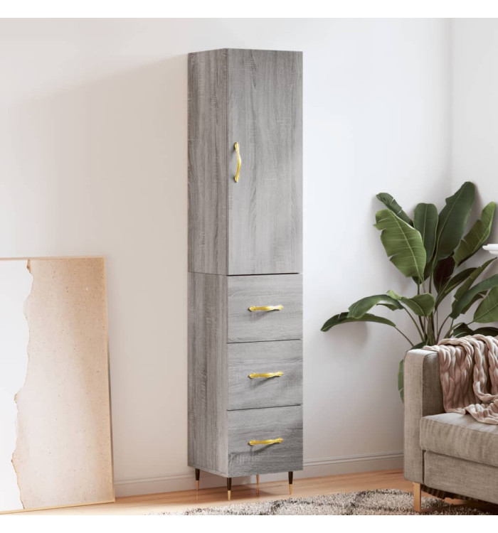 Buffet haut Sonoma gris 34,5x34x180 cm Bois d'ingénierie | Mobilier & Déco