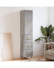Buffet haut Sonoma gris 34,5x34x180 cm Bois d'ingénierie | Mobilier & Déco