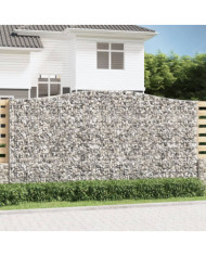Paniers à gabions arqués 9 pcs 400x30x200/220 cm Fer galvanisé | Mobilier & Déco