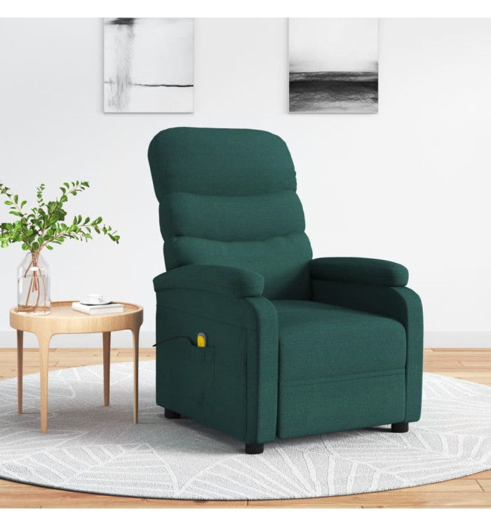Fauteuil de massage Vert foncé Tissu | Mobilier & Déco