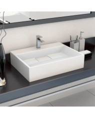 Lavabo 50x38x13 cm Fonte minérale/marbre Blanc | Mobilier & Déco