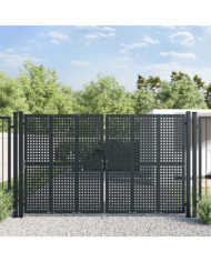 Portail de jardin anthracite 300 x 200 cm acier | Mobilier & Déco