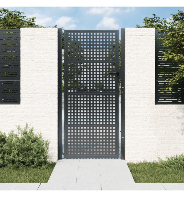 Portail de jardin anthracite 105x250 cm acier | Mobilier & Déco