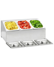 Récipient Gastronorm avec 3 bacs GN 1/6 Acier inoxydable | Mobilier & Déco