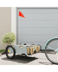 Remorque de vélo gris tissu oxford et fer | Mobilier & Déco
