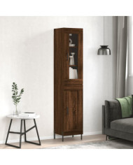 Buffet haut Chêne marron 34,5x34x180 cm Bois d'ingénierie | Mobilier & Déco