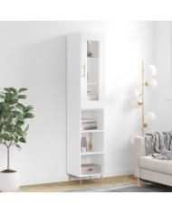 Buffet haut Blanc 34,5x34x180 cm Bois d'ingénierie | Mobilier & Déco