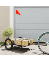 Remorque de vélo noir 135x68x37 cm fer | Mobilier & Déco